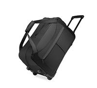 Kono Travel Carry on Hand Luggage Trolley 2 Wheeled Rolling Holdall Duffel Bag Foldable Weekender Bag (Black)