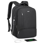 Kono Travel Laptop Backpack with USB Charging Port Water Resistant Work Business Computer Bag Schoolbag Rucksack for Women Men Casual Daypack Fits 15.6 Inch Laptop Black