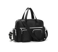 Kono Women's Handbag Top-Handle Bag, Multi Pockets Satchel Shoulder Bag, Large Waterproof Tote Bag, Ladies Lightweight Messenger Crossbody Bag for Work Shopping Travel(Pure Black)