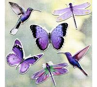 Konohan 12 Pcs Screen Door Magnets Butterfly Hummingbird Dragonfly Double Sided Decorative Screen Magnets Stickers Flexible Magnetic Decals for Window Sliding Patio Door Protector(Elegant Style)