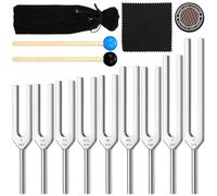 Konohan 14 Pcs Tuning Fork Set, 9 Chakra Frequencies 174hz to 963hz for Yoga & Sleep, Precision-machined Aluminum Alloy, Meditation Tools with Activator, Suitable for Mental Focus, Relaxation