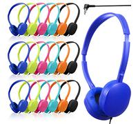 Konohan 18 Pack Class Set Headphones for Students Bulk Headphones for Classroom School Adjustable 3.5mm Wired Earphones Classroom Must Haves Teacher Supplies(Multicolor)