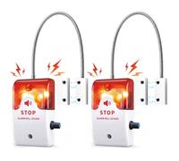Konohan 2 Pcs Exit Stopper Door Alarm with 110db Siren Emergency Door Alarms When Opened, Easy Installation Battery Powered Magnetic Sensor for Unauthorized Entry Prevent Commercial Warehouse Retail
