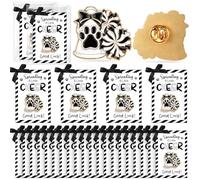Konohan 24 Sets Cheer Team Gifts Bulk Cheerleader Paw Print Pins Brooches with Good Luck Tags Cheer Awards Team Inspirational Gift Accessories Competitions Party Favor for Teammates, 1.38 x 1.18