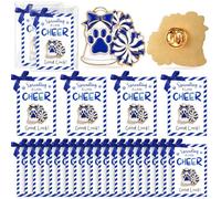 Konohan 24 Sets Cheer Team Gifts Bulk Cheerleader Paw Print Pins Brooches with Good Luck Tags Cheer Awards Team Inspirational Gift Accessories Competitions Party Favor for Teammates, 1.38 x 1.18
