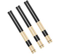Konohan 3 Pairs Black Bamboo Drum Rod Bamboo Drumstick Brush Drum Stick