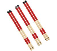 Konohan 3 Pairs Red Bamboo Drum Rod Bamboo Drumstick Brush Drum Stick