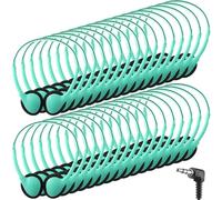 Konohan 30 Pack Headphones Bulk Headphone for School Classroom Student Wired Headphones Adjustable with 3.5 mm Jack for Adults (Emerald Green)
