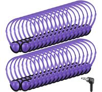 Konohan 30 Pack Headphones Bulk Headphone for School Classroom Student Wired Headphones Adjustable with 3.5 mm Jack for Adults (Purple)
