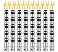 Konohan 40 Pcs Bnc Compression Connector Rg59 Crimper Video Plug Extension Coaxial Siamese Cable Connectors Coax Crimper Adapter 75 Ohm Coupler with Copper Pin for CCTV Security Camera Antena System