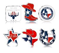 Konohan 6 Pcs Texas Magnet for Refrigerator Bulk Metal Magnet Souvenirs Gifts Magnetic Travel Collectible Decorative Souvenirs for Adults Craft
