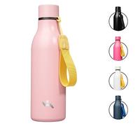 Konokyo Insulated Water Bottle with Strap,18oz Double Wall Stainless Steel Vacuum Bottles Metal Water Flask,Light Pink
