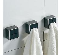 KONOLL Towel Holder, Tea Towel Square Self-Adhesive Hooks Wall Mount Hook for Bathroom, Kitchen and Home, No Drilling Required