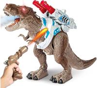 Konom Robot Dinosaur Toy - Cool Walking, Spray, Light, Roaring, Realistic Movement, Fun T Rex Battle Attack Shooting Action Figure, Multifunctional for Boys 3-12