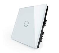 KONOQ Luxury Glass Panel Smart Touch Light Switch - ON/OFF Light Switch (1 Gang / 2 Way, White)