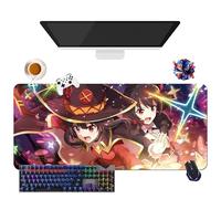 Konosuba Blessing Wonderful World Megumin Aqua Anime Mouse Pad | Extra Large Waterproof Mouse Pad (35.4" × 15.7" × 0.12") | Non-Slip Rubber Base for PC, eSports (3)