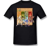 Konosuba Man T Shirts,Novelty T-Shirt,Soft Cotton Round Neck Short Sleeve Tee Black L
