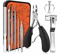 Konovo Ingrown Toenail Tool Kit 9 Pcs, Toe Nail Clippers for Adult and Seniors, Large Toenail Clipper for Ingrown Toenail Treatment/Thick Nails