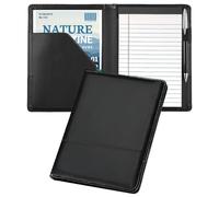 Konper Classic Padfolio/Junior Portfolio Folder Case, Business A5 Binder Organizer Notepad for Men Women, 5 x 8 Writing Pad Included,Black.