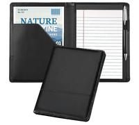 Konper Classic Padfolio/Junior Portfolio Folder Case, Business A5 Binder Organizer Notepad for Men Women, 5 x 8 Writing Pad Included,Black.