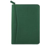 Konper Junior Padfolio Portfolio with 5 x 8 Writing Pad, A5 Business Portfolio Binder Folder Organizer Multi-Function Combination Case for Men Women, Dark Green