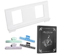 Konper Original Large Music Stand. Compatible with Yamaha PSR/YPT/KB/P/DGX Series Keyboard Music Score Stand, Keyboard Sheet Music Stand with 4 Music Book Clip & 1 Sheet Music Folder,White
