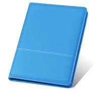 Konper Padfolio/Portfolio Binder, Mini Padfolio Portfolio Binder 5 x 8 Legal Writing Pad, A5 Document Organizer Folder for Men Women,Blue