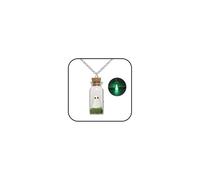 KONPJE Ghost Necklace for Men Women Adopt Ghost Necklace Bottle Ghost Pendant Necklace Glow in the Dark Ghost Necklace Halloween Ghost Jewelry, Glass, No Gemstone