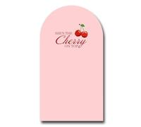 KONPON 5FT She's The Cherry on Top Arch Backdrop Cover Pink Stretchy Spandex Arch Stand Cover for Cherries Theme Girls Birthday Baby Shower Banquet Party Decoration
