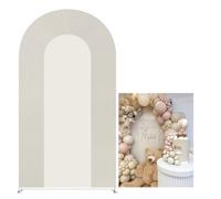 KONPON 6.6FT White Ripple Arch Backdrop Cover Printed Ripples Spandex Arch Stand Cover for Wedding Birthday Baby Shower Banquet Party Decoration(Only Cover)