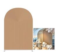 KONPON Brown Ripples Arched Frame Fabric Cover for Birthday Partied Double-Sided Stretchy Chiara Backdrops Arched Wall Stands Covers Arch Backdrop Cover 2.5x6ft