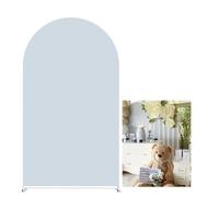 KONPON Light Blue Arched Fabric Backdrop Covers Bear Theme Arch Stand Cover for Baby Shower Sweet Birthday Party Decoration Props(Only Cover)