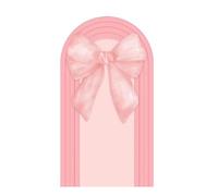 KONPON Pink Bow Arch Fabric Backdrop Covers Bowknot Theme Stretchy Arched Cover for Conquette Party Birthday Baby Shower Bachelorette Party Supplies (No Stand!)