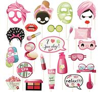 Konsait 26 PCS Spa Party Photo Booth Props, Kids Spa Party Supplies for Girls Women, Spa Party Decorations, Spa Birthday Party Supplies for Girls, Makeup Party Decorations, Slumber Party Supplies