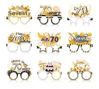 Konsait 70th Birthday Glasses - 18 Pack Paper Glasses for Men & Women, 70th Birthday Party Favors & Props