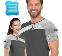 KONSEDIK Recovery Shoulder Brace for Men&Women,Shoulder Stability Supports,Adjustable Fit Sleeve Wrap,for Shoulder Injuries,Tendonitis,Dislocation,Torn Rotator Cuff,AC Joint Pain Relief (Gray,Medium)