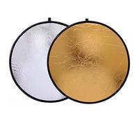 Konseen 2-in-1 Round Collapsible Light Reflector 32"/80cm Gold/Silver Portable Photography Studio Reflector with a Carrying Bag