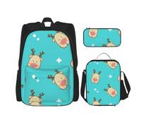 Konsev Backpacks Study Backpacks with Lunch Box Pencil Case Canvas Travel Bag for Elementary Student
