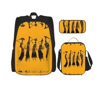 KoNsev Creative African Culture 3pcs Backpacks 16" Preschool School Bookbag and Lunch Box for Elementary Toddler