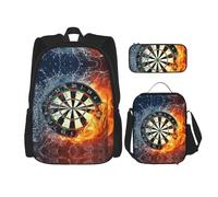 KoNsev Dart Board 3pcs Backpacks 16" Preschool School Bookbag and Lunch Box for Elementary Toddler