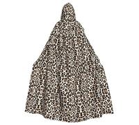 KoNsev Leopard Print Hooded Cloak,Cosplay Costumes Unisex,Cloak Halloween Wizard Robe,Halloween Decor,Gift, Black, One size