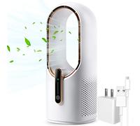 KONSIDEN Desk Fan Bladeless, 11.8 Inch Office Fan Small, Quiet, 3 Speed Adjustment, Touch Control, Easy to Clean, Desk Fans Small Quiet, Ideal for Office, Living Room, Bedroom