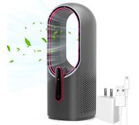 KONSIDEN Desk fan Bladeless, 11.8 Inch Office Small, Quiet, 3 Speed Adjustment, Touch Control, Easy to Clean, Ideal for Office, Living Room, Bedroom