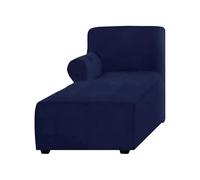 Konsilsa Velvet L-Shaped Sectional Sofa Chaise Lounge Slipcover, Soft Anti-Slip Cover with Machine Washable Feature for Couch Protector (Color : Navy, Size : Chaise lounge(left))