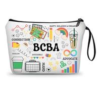 KONSOM Bcba Behavior Analyst Therapist Special Education Teacher Appreciation Thank You Funny Birthday Farewell Gifts Small Makeup Cosmetic Bag for Women Female Coworker Friend Christmas