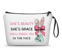 KONSOM Boxing Lover Fighters Boxer Coach Funny Unique Birthday Gift Accessories for Women Team Female Coworker Friend Sister Small Makeup Cosmetic Bag Christmas