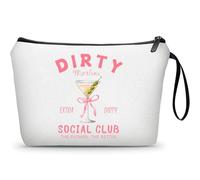 KONSOM Martini Dirty Cocktail Funny Unique Birthday Drink Gift Accessories for Women Female Coworker Friend Sister Bartender Mixologist Alcohol Lover Small Makeup Cosmetic Bag Christmas