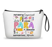 KONSOM Paraprofessional Para Appreciation Thank You Funny Birthday Farewell Gifts Small Makeup Cosmetic Bag for Women Female Coworker Friend Paraeducator From Teacher Christmas