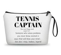 KONSOM Tennis Captain Appreciation Thank You Funny Birthday Farewell Gifts Accessories for Women Girls Lover Team Female Coworker Friend Small Makeup Cosmetic Bag Christmas