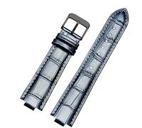 konsoo Convex Cowhide Strap For Oris AQUIS 733 730 Diving Sports Watch Bracelet, Blue D black, 24x11mm